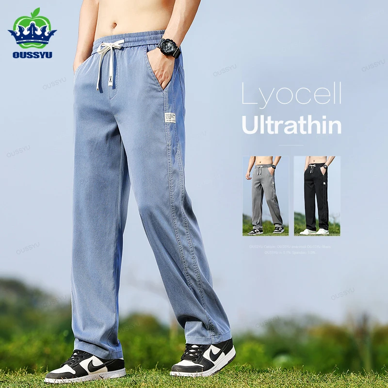 OUSSYU Brand Summer Thin Soft Lyocell Fabric Jeans Men Loose Straight Wide Leg Pants Elastic Waist Casual Trousers Plus Size 5XL
OUSSYU Brand Summer Thin Soft Lyocell Fabric Jeans Men Loose Straight Wide Leg Pants Elastic Waist Casual Trousers Plus Size 5XL
