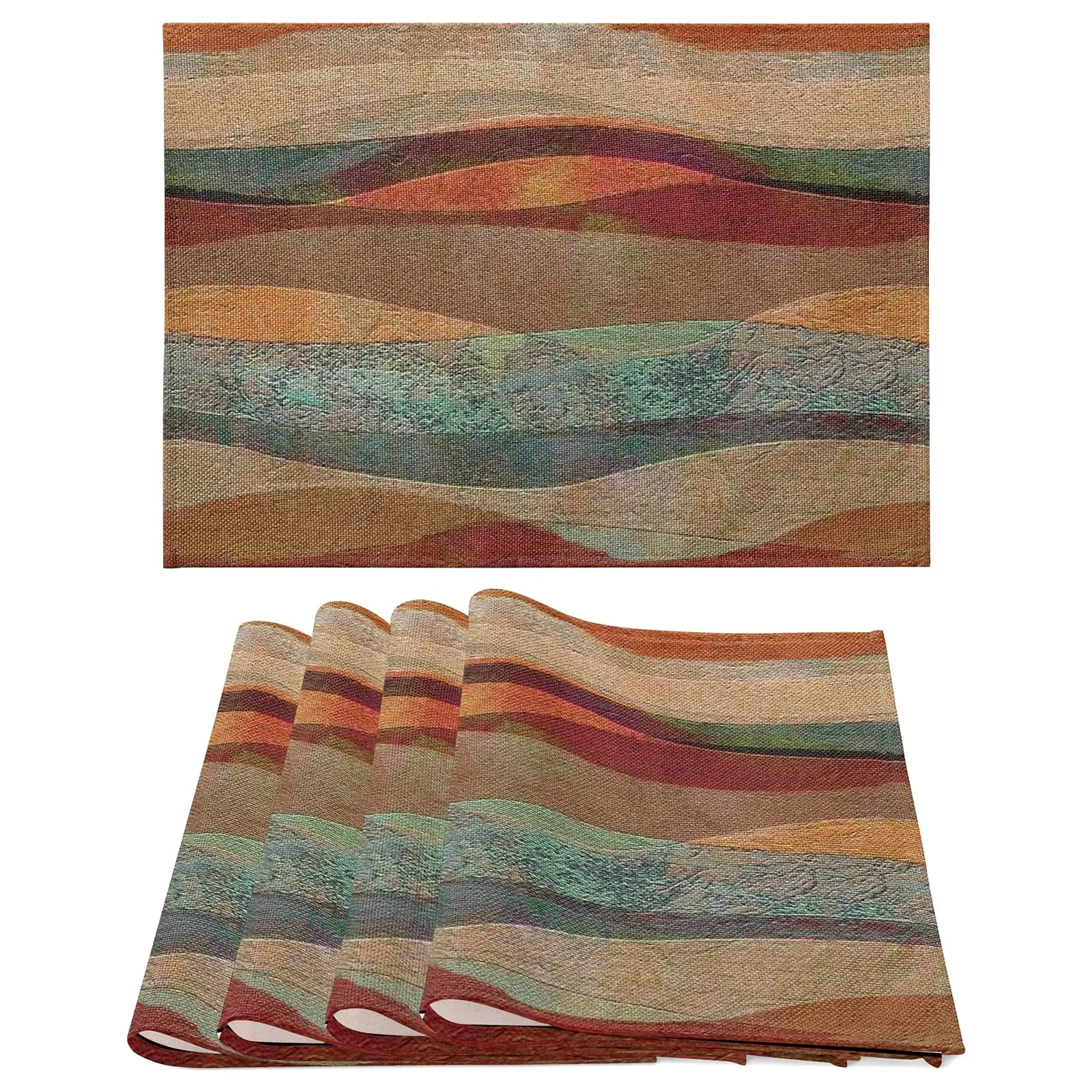 Placemats Set of 4, Sandstone Non Slip Heat Resistant Linen Cloth Place Mats, Turquoise Stripes Washable Party Dining Table Mat
Placemats Set of 4, Sandstone Non Slip Heat Resistant Linen Cloth Place Mats, Turquoise Stripes Washable Party Dining Table Mat