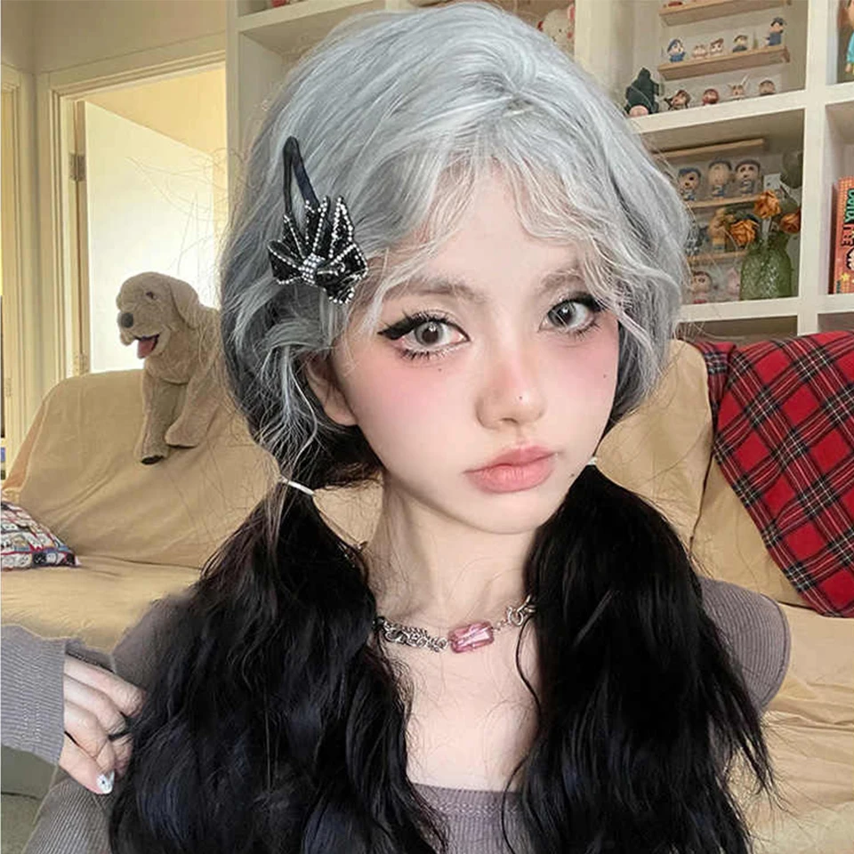 Gray-black Gradient Synthetic Wig Female Twilight Elf Gothic Lolita Wool Curly Long Hair With Bangs Christmas Cosplay Wig
Gray-black Gradient Synthetic Wig Female Twilight Elf Gothic Lolita Wool Curly Long Hair With Bangs Christmas Cosplay Wig