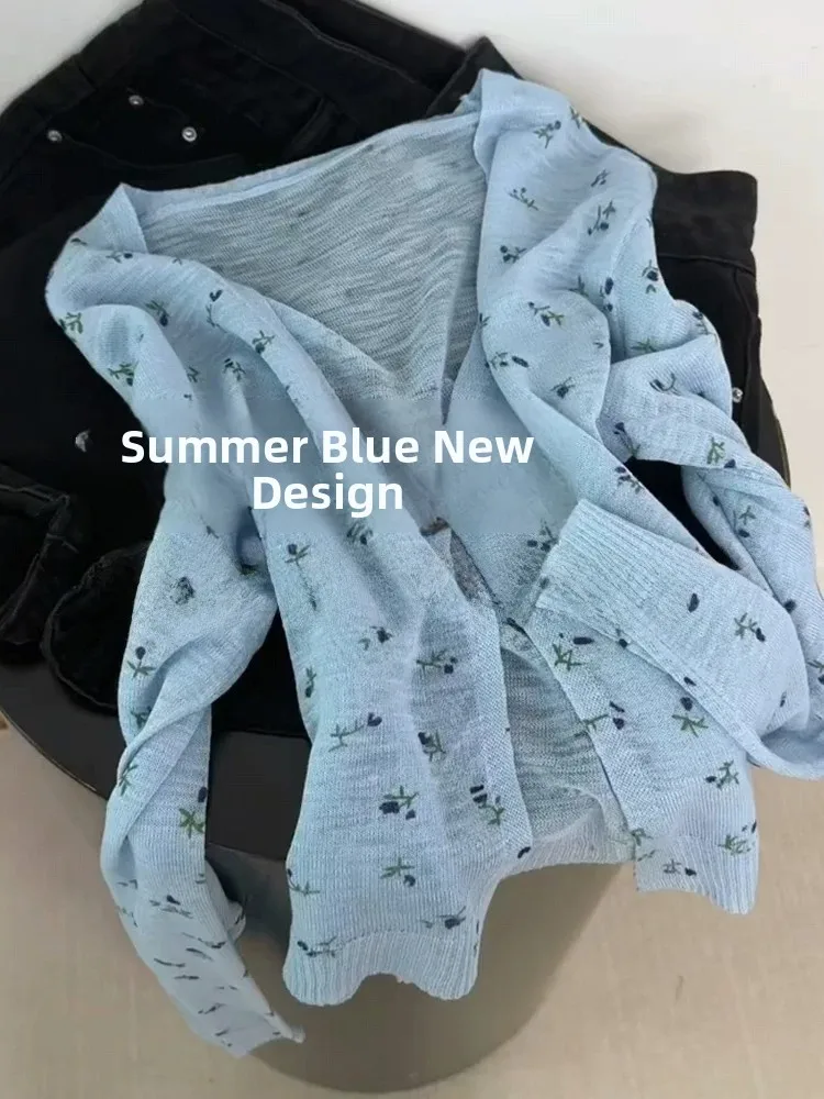 Korean Style Breathable Light Weight Knitted Cardigan Women's Summer Air Conditioner Cover up Top Floral Print Casual Loose Fit
Korean Style Breathable Light Weight Knitted Cardigan Women's Summer Air Conditioner Cover up Top Floral Print Casual Loose Fit