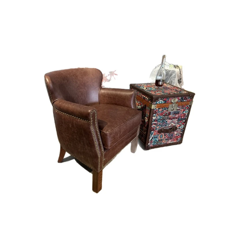 Industrial wind oil wax leather art living room leisure single sofa chair
Industrial wind oil wax leather art living room leisure single sofa chair
