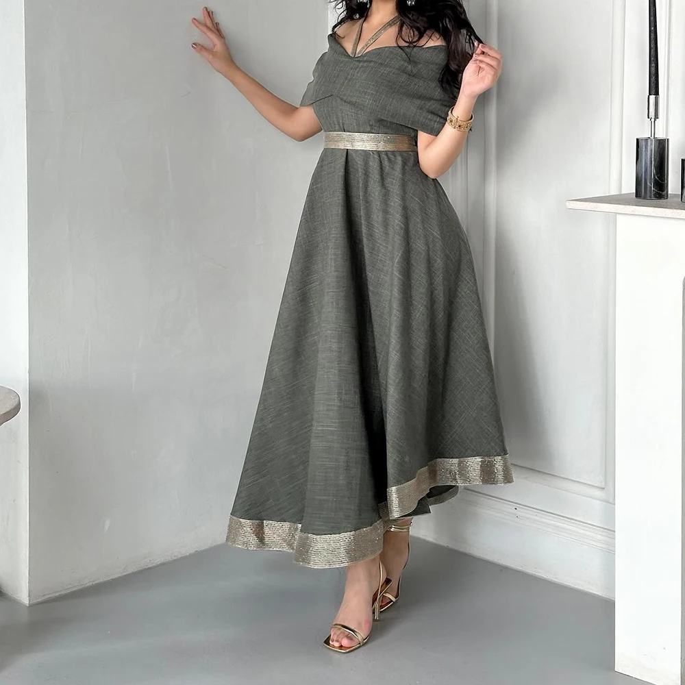 Customized Fashion A-Line Ankle Length Strapless Off the Shoulder Jersey Pleats Evening Dress Temperament Photo Color vestidos d
Customized Fashion A-Line Ankle Length Strapless Off the Shoulder Jersey Pleats Evening Dress Temperament Photo Color vestidos d