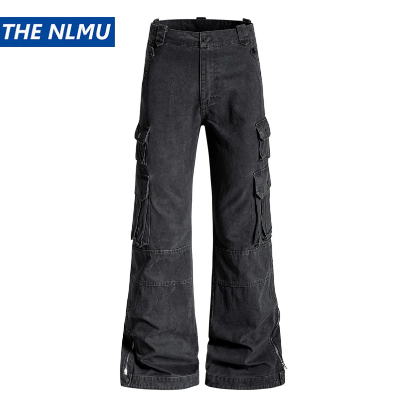Vintage Washed Cargo Flare Jeans Men Multi Pocket Zipper Hem Design Retro Streetwear Trousers
Vintage Washed Cargo Flare Jeans Men Multi Pocket Zipper Hem Design Retro Streetwear Trousers