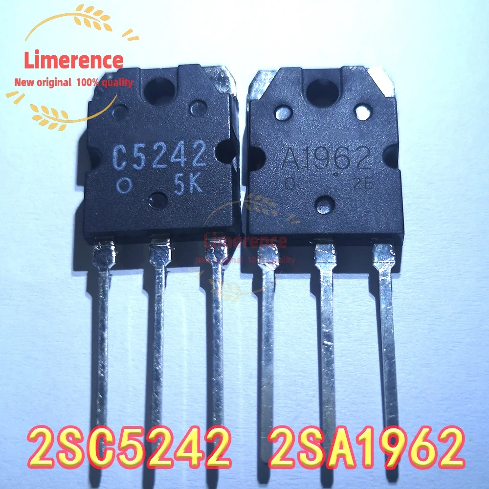10PCS 2SC5242 2SA1962 ( 5Pair C5242 A1962 ) TO3P TO-3P New and Original IC Chipset
10PCS 2SC5242 2SA1962 ( 5Pair C5242 A1962 ) TO3P TO-3P New and Original IC Chipset