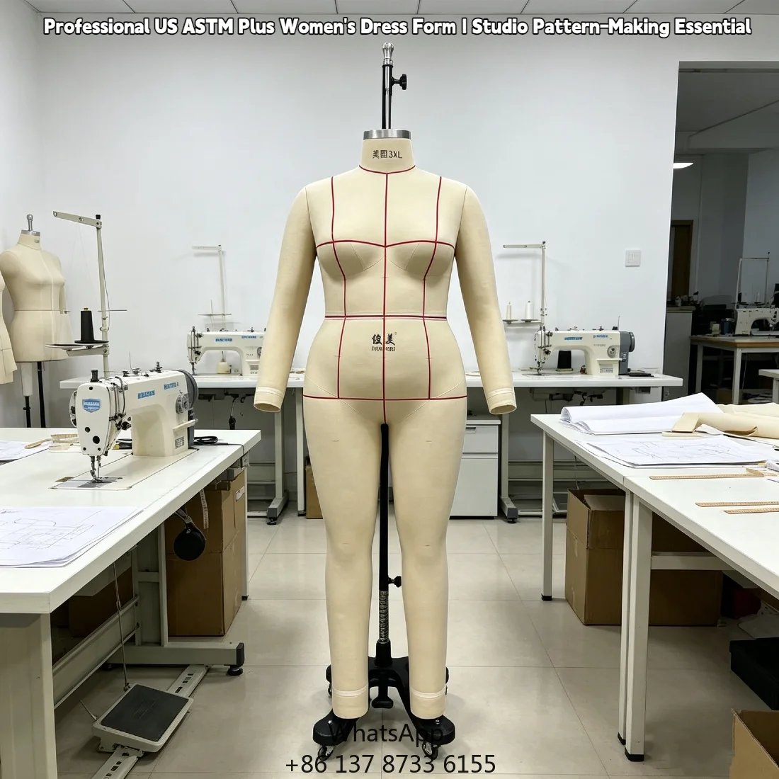 Plus Size Women's Full-Body Headless Fiberglass Hanging Dress Form 3XL US Size 22 Standing Pose Pattern Making Tailoring
Plus Size Women's Full-Body Headless Fiberglass Hanging Dress Form 3XL US Size 22 Standing Pose Pattern Making Tailoring