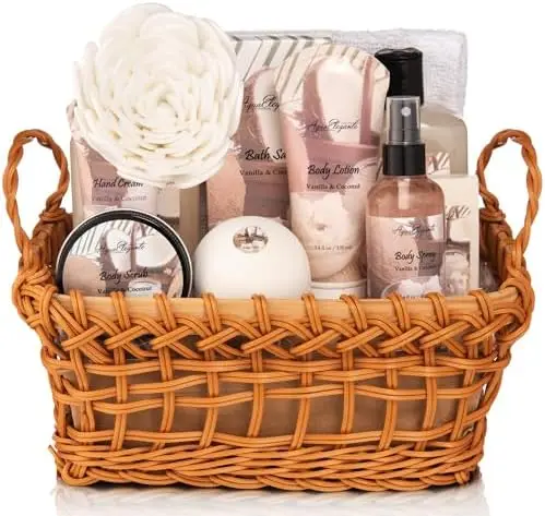 Luxury Spa Basket for Women – Coconut & Vanilla Bath Set with 10-Piece Relaxation Kit
Luxury Spa Basket for Women – Coconut & Vanilla Bath Set with 10-Piece Relaxation Kit