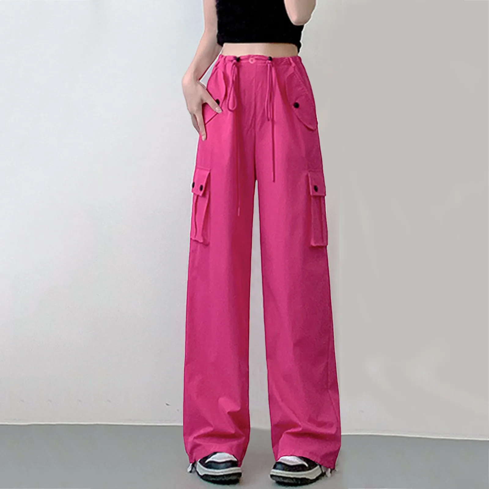 Cargo Pants Women Loose Parachute Pants Sweatpants Drawstring Elastic High Waist Baggy Cargo Pants With Pockets Streetwear
Cargo Pants Women Loose Parachute Pants Sweatpants Drawstring Elastic High Waist Baggy Cargo Pants With Pockets Streetwear