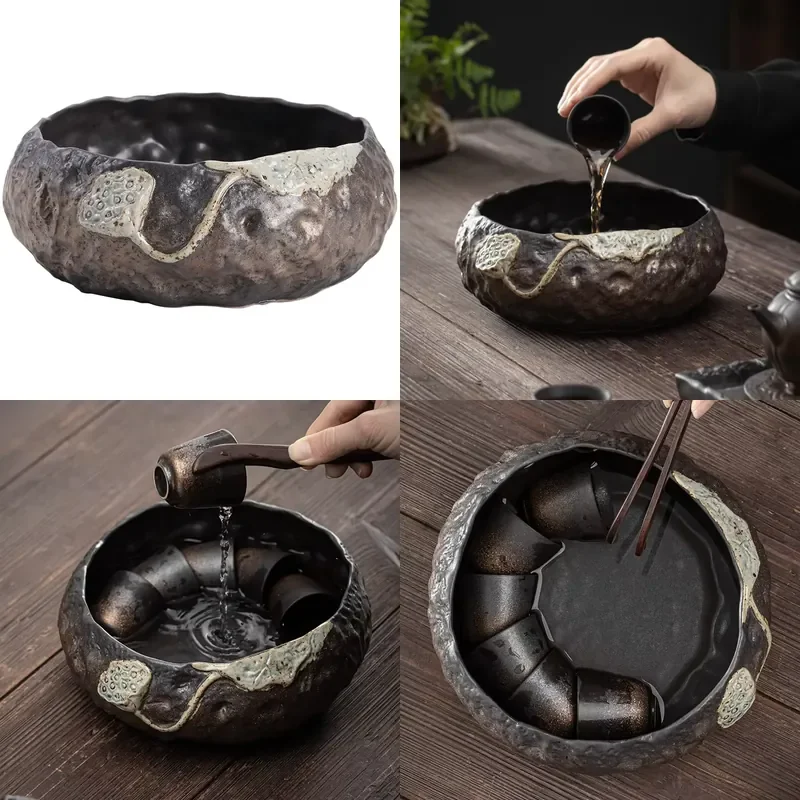【CHIMU HOME】 Japanese Gilding Iron Glaze Lotus Seedpod Large Basin for Ceremony Dust Cylinder Barrel Washed Cup
【CHIMU HOME】 Japanese Gilding Iron Glaze Lotus Seedpod Large Basin for Ceremony Dust Cylinder Barrel Washed Cup