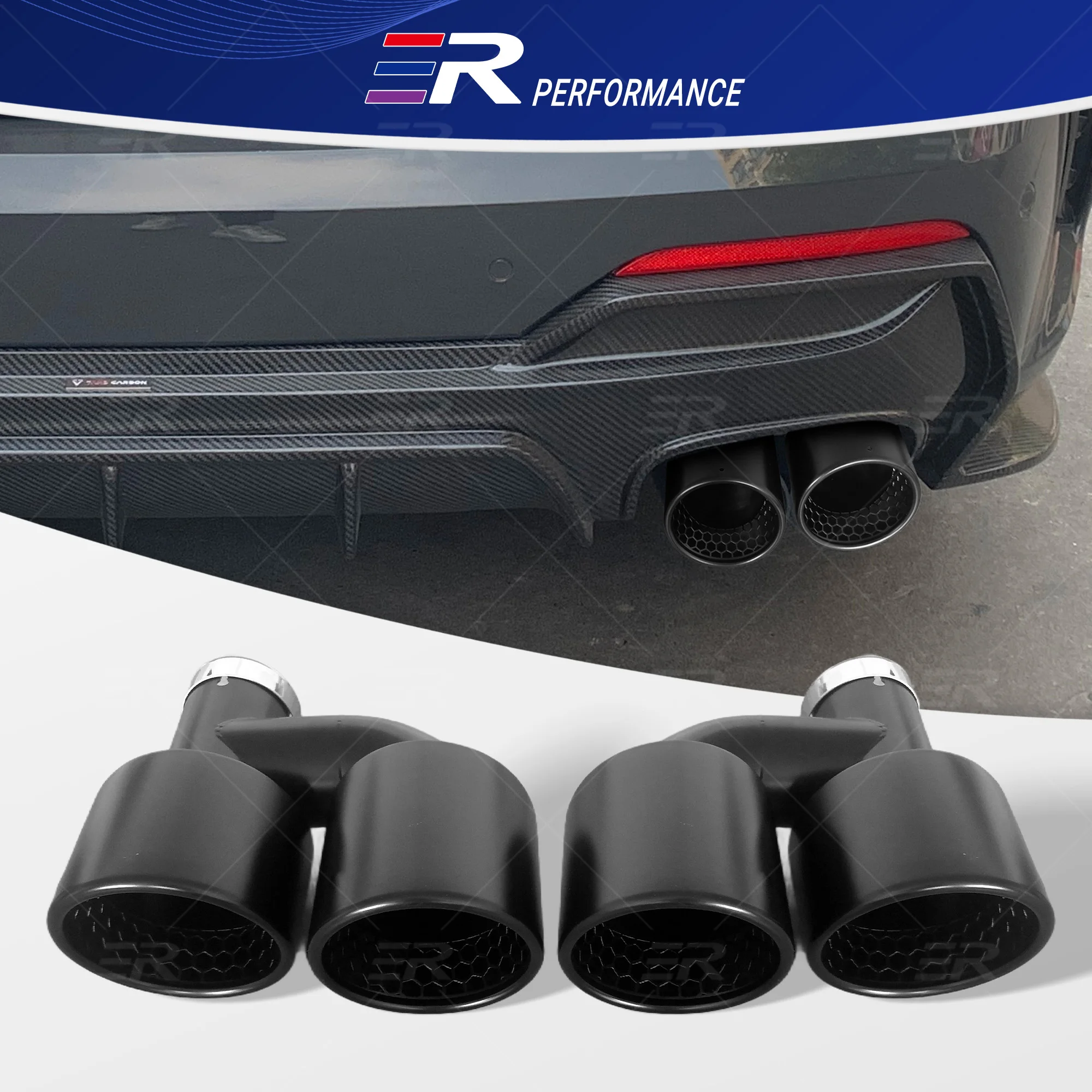 Exhaust Racing Universal Matte Black Stainless Steels Exhaust Tips Car Decoration Double Exit Muffler Tailpipe
Exhaust Racing Universal Matte Black Stainless Steels Exhaust Tips Car Decoration Double Exit Muffler Tailpipe