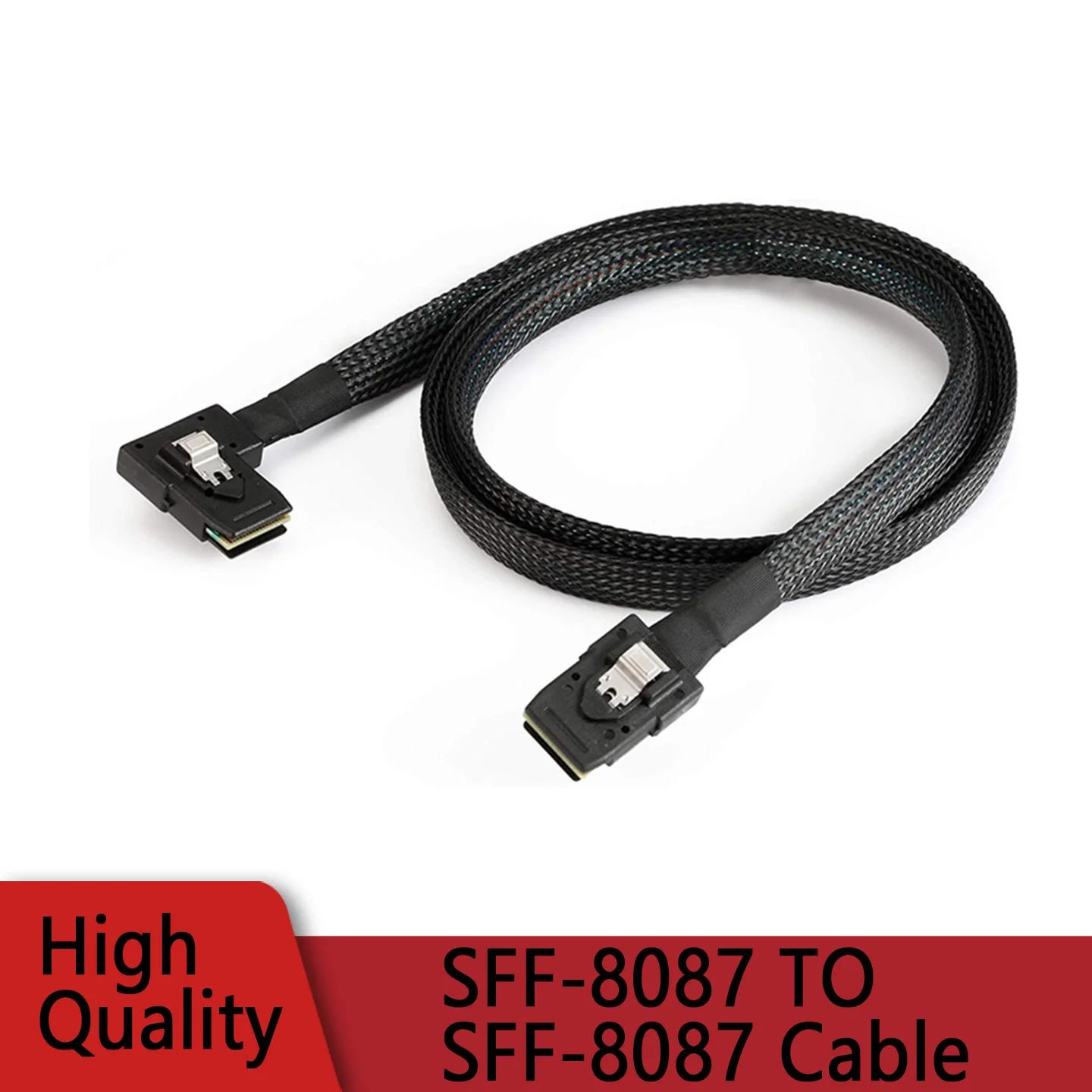SFF-8087 to Left Angle SFF-8087 Internal Mini SAS Extension Cable, for Server RAID Controller HBA Card