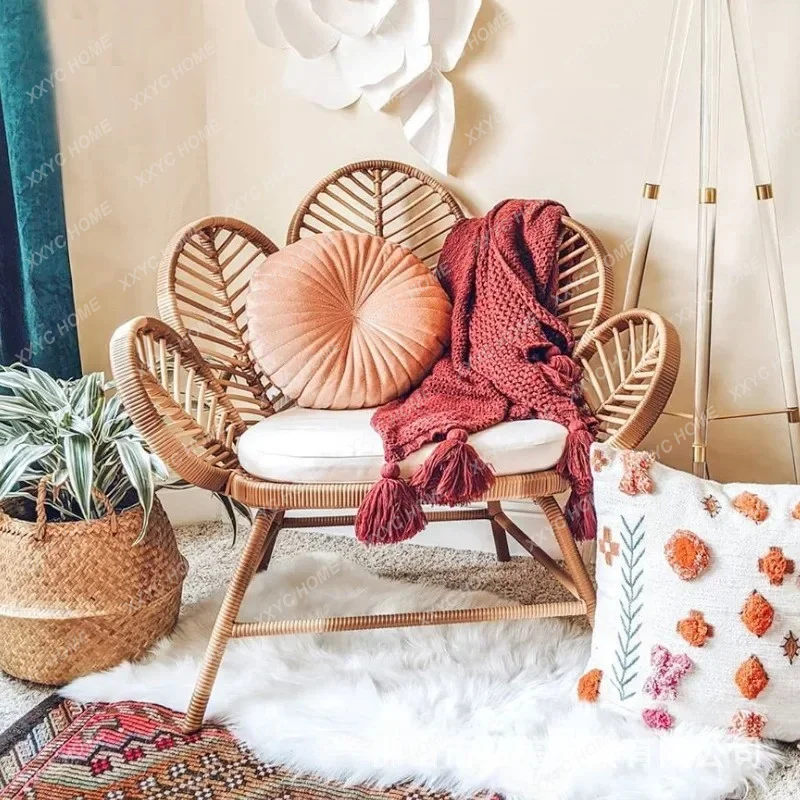 Flower Chair Sofa Chair Casual Single Rattan Back Rattan Chair Balcony Living Room Simple Peacock Retro
Flower Chair Sofa Chair Casual Single Rattan Back Rattan Chair Balcony Living Room Simple Peacock Retro