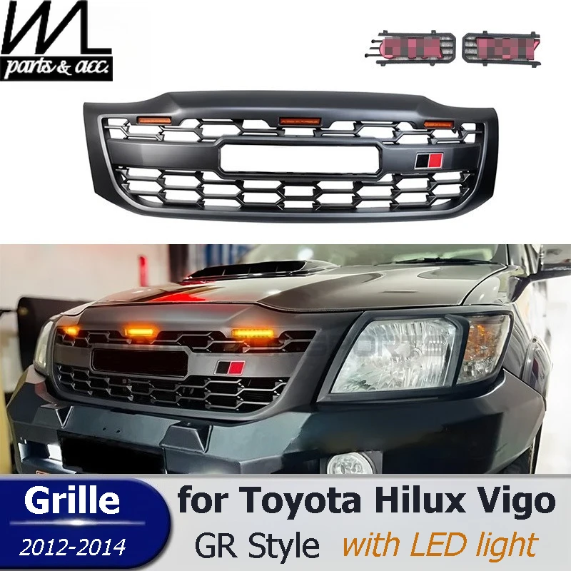 Передняя решетка бампера для Toyota Hilux Vigo 2012-2014, стиль GR, прямая замена, внедорожная сетчатая решетка, гоночные решетки, стайлинг автомобиля
Передняя решетка бампера для Toyota Hilux Vigo 2012-2014, стиль GR, прямая замена, внедорожная сетчатая решетка, гоночные решетки, стайлинг автомобиля