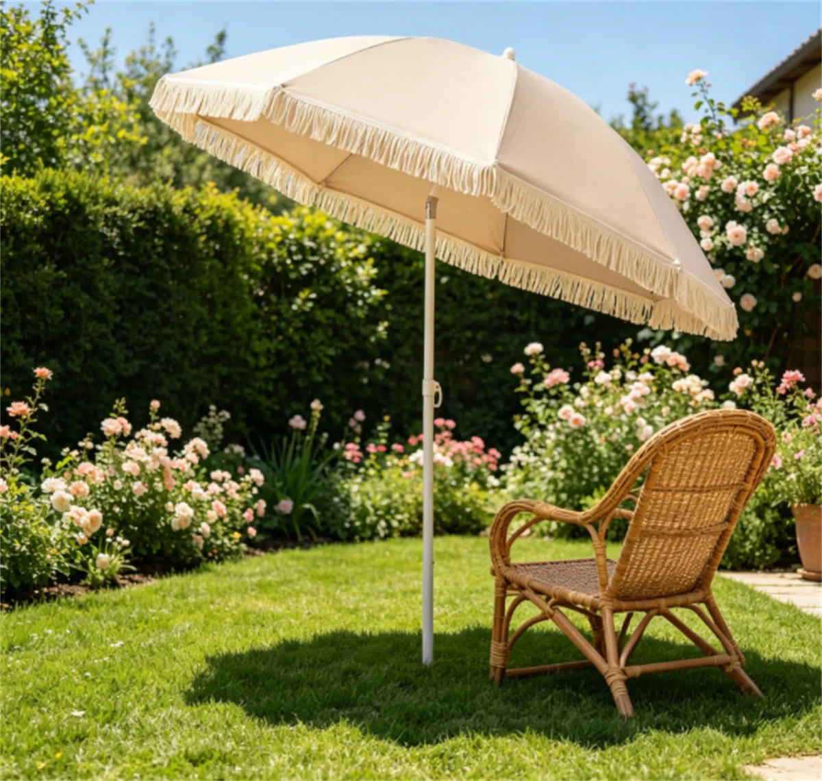 7FT Boho Tassel Beach Umbrella 30° Tilt Adjustable Portable Metal Pole
7FT Boho Tassel Beach Umbrella 30° Tilt Adjustable Portable Metal Pole