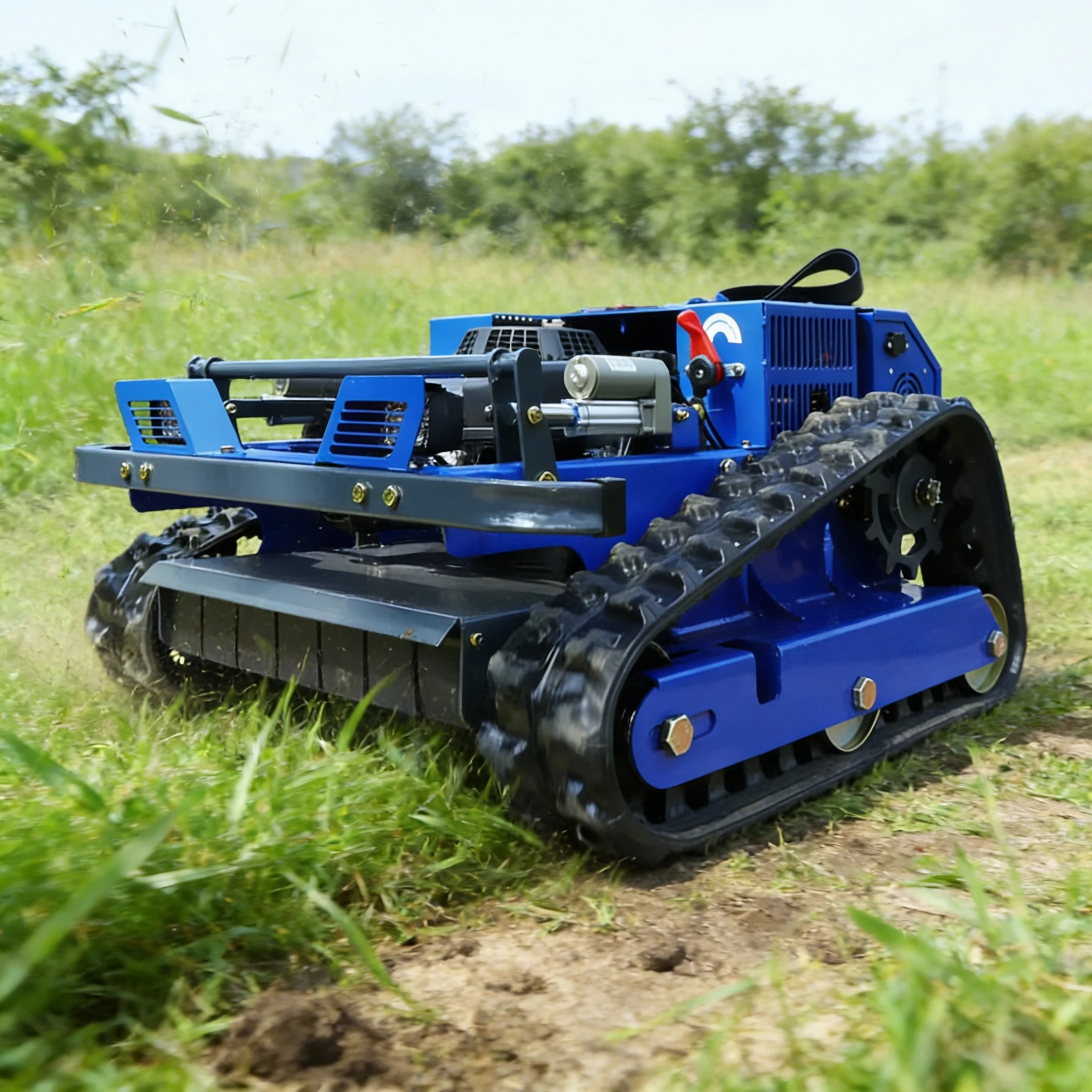 Wireless Remote Control Crawler Lawn Mower All Terrain Gas Powered Grass Cutting Machine for Garden Farm Steep Hill Customized
Wireless Remote Control Crawler Lawn Mower All Terrain Gas Powered Grass Cutting Machine for Garden Farm Steep Hill Customized