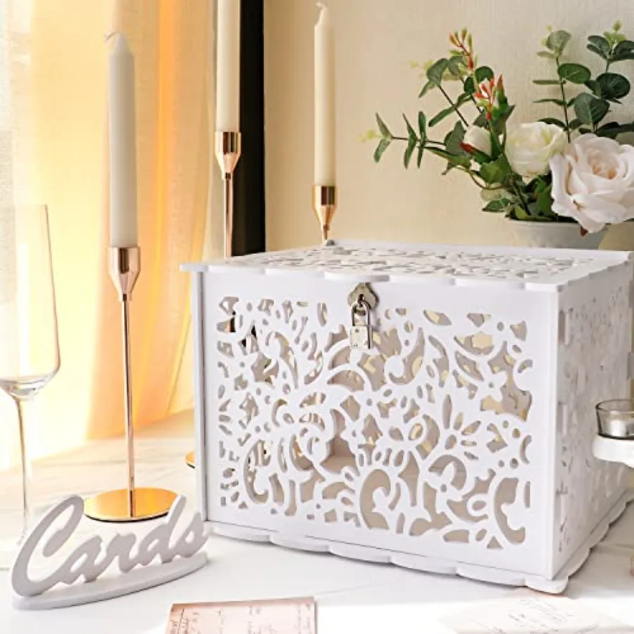 White Wedding Card Box with Lock, PVC Gift Card Box for Wedding Decorations for Reception, Money Gift Boxes for Party Reception
White Wedding Card Box with Lock, PVC Gift Card Box for Wedding Decorations for Reception, Money Gift Boxes for Party Reception