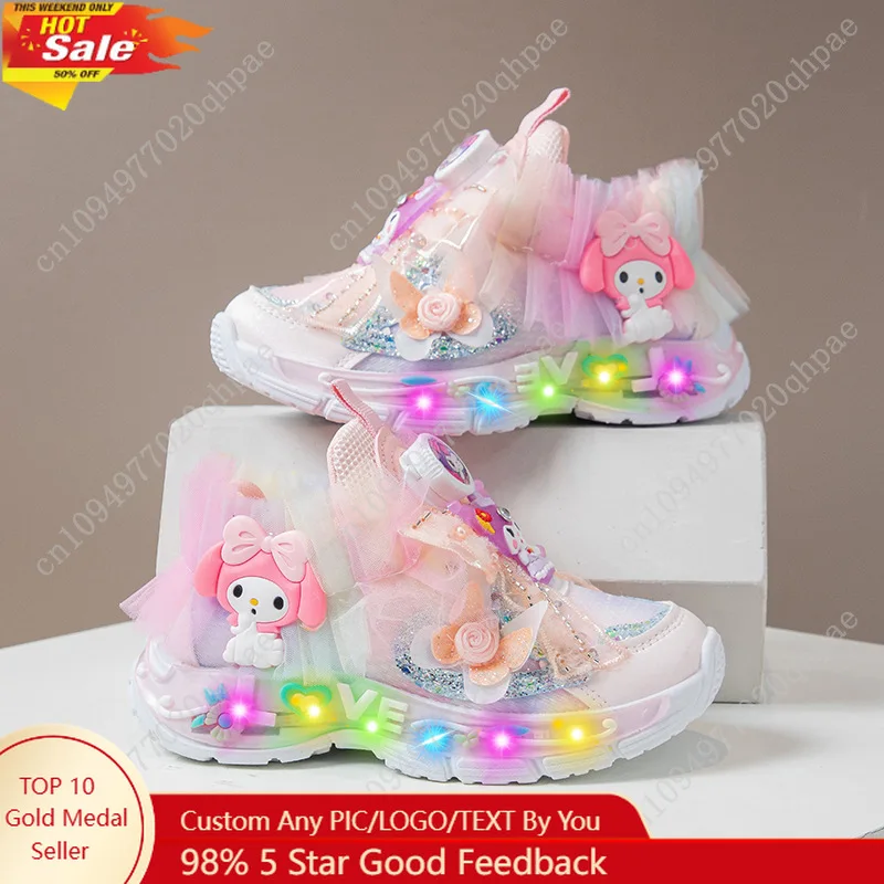 My Melody Girls' Summer Sneakers with Glitter Cartoon Accessories Rotating Buckle Lace Dad Shoe Light-Up Wings for Running
My Melody Girls' Summer Sneakers with Glitter Cartoon Accessories Rotating Buckle Lace Dad Shoe Light-Up Wings for Running