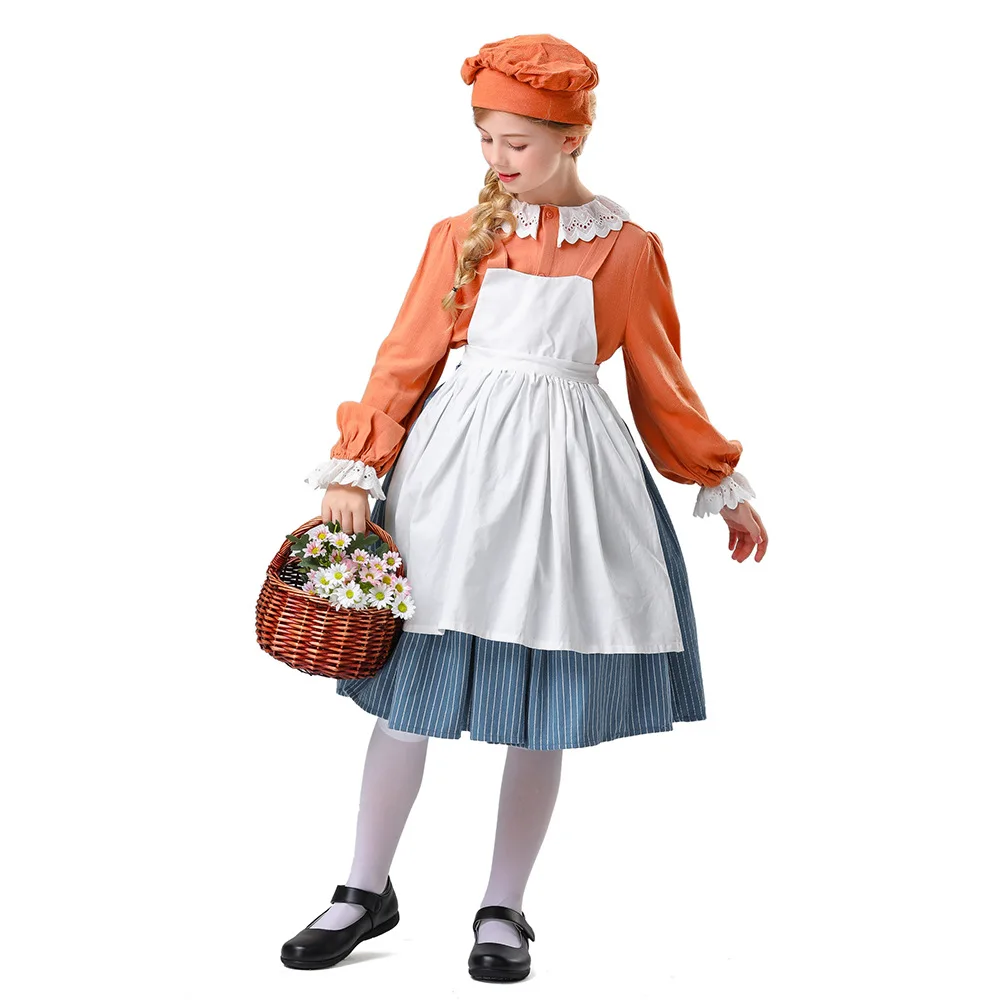 Manor Maid Stage Performance Clothes Orange Dress Cosplay Costume Cute Elegant Ruffled Lace Role Play Wear 3-8 Years Girl
Manor Maid Stage Performance Clothes Orange Dress Cosplay Costume Cute Elegant Ruffled Lace Role Play Wear 3-8 Years Girl