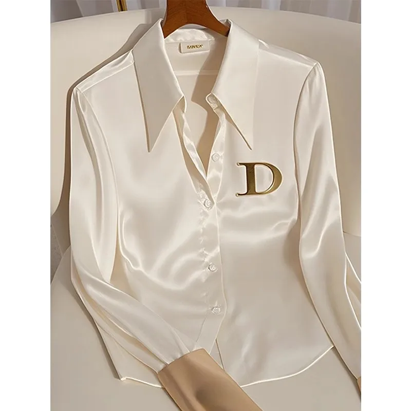 Women's Clothing Women Shirt Early autumn western-style high-end top niche unique cool white acetate satin shirt Blouses Shirts
Women's Clothing Women Shirt Early autumn western-style high-end top niche unique cool white acetate satin shirt Blouses Shirts