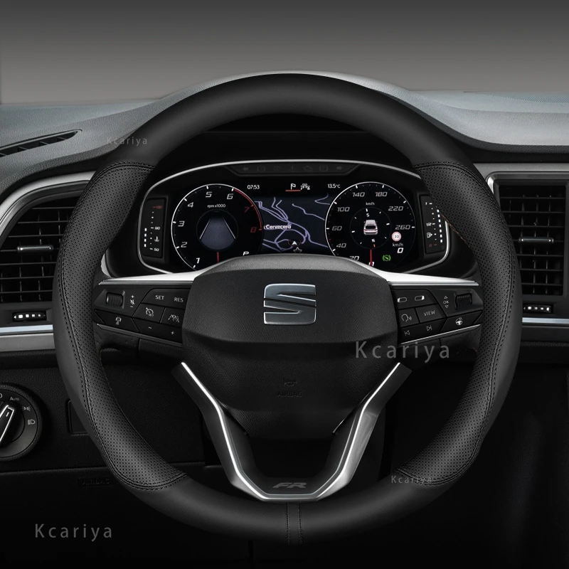For SEAT Tarraco Arona Ateca Ibiza Toledo Mii Leon Arosa Exeo ST FR 38cm Car Stylish leather steering wheel cover
For SEAT Tarraco Arona Ateca Ibiza Toledo Mii Leon Arosa Exeo ST FR 38cm Car Stylish leather steering wheel cover
