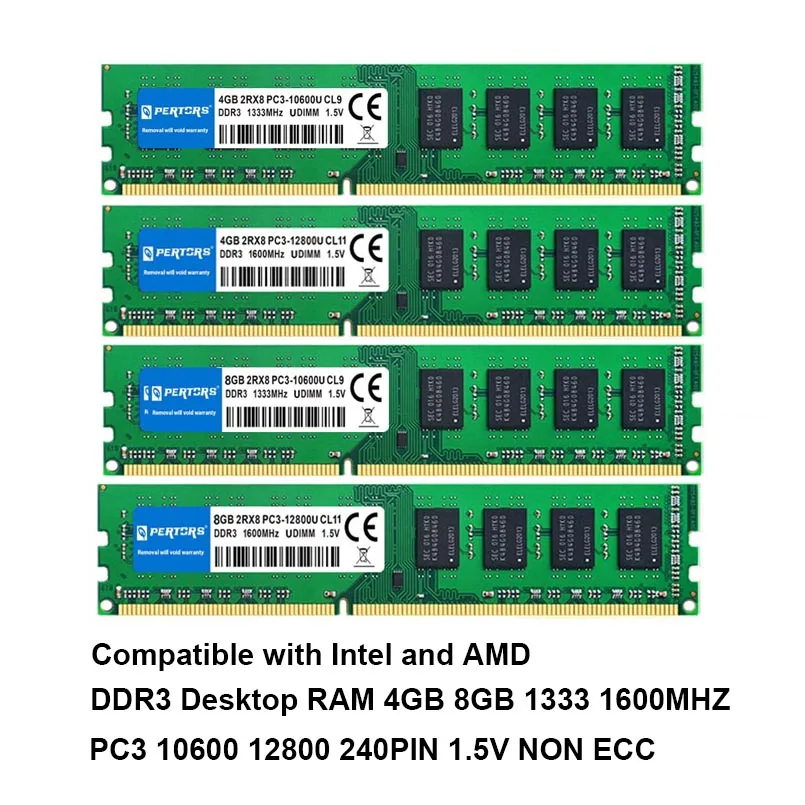 Q-PERTORS DDR3 4GB 8GB RAM 1333MHz 1600MHz DIMM RAM 240 pin 1.5V NON ECC Compatible avec les processeurs Intel et AMD
Q-PERTORS DDR3 4GB 8GB RAM 1333MHz 1600MHz DIMM RAM 240 pin 1.5V NON ECC Compatible avec les processeurs Intel et AMD