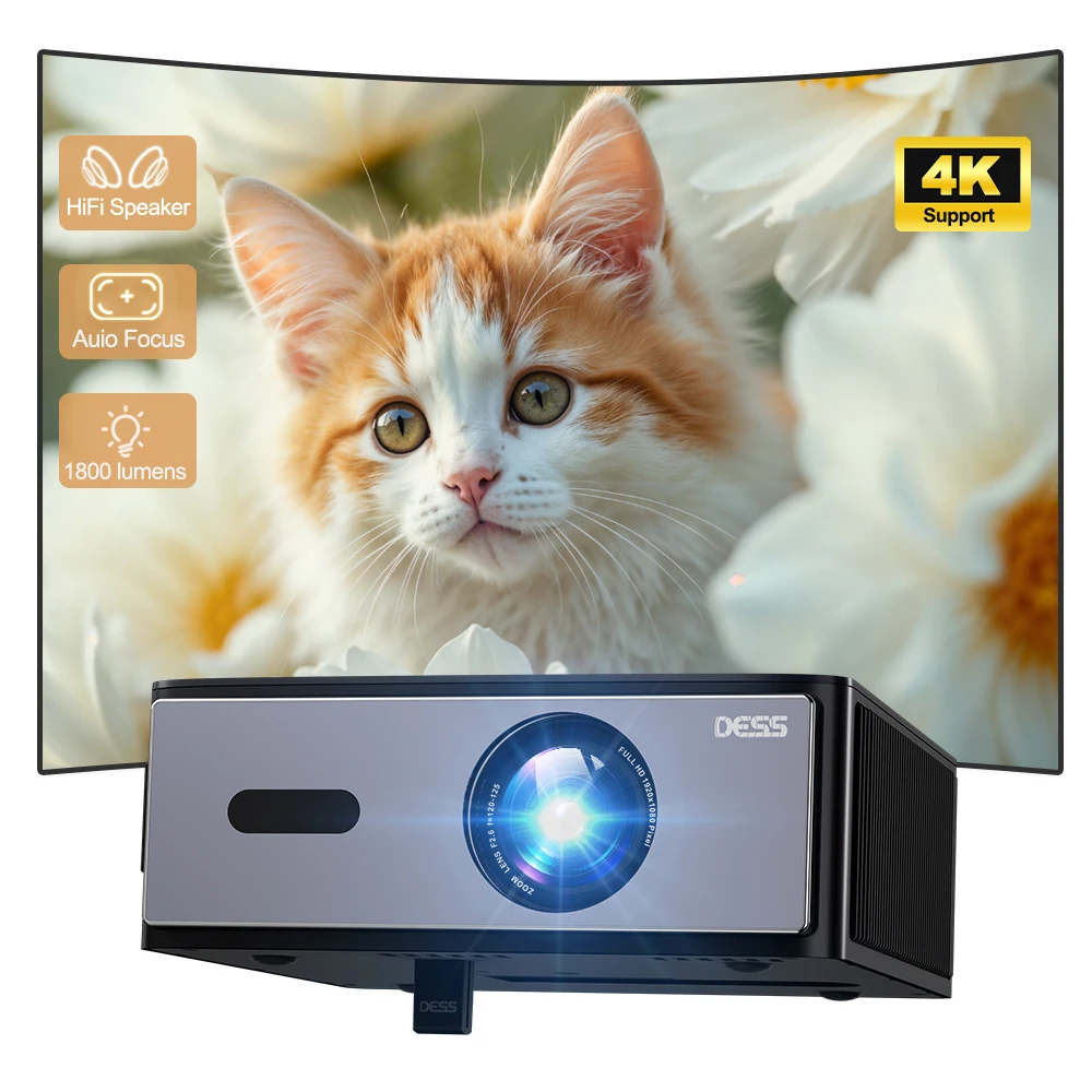 DESS 4K projector portable Auto Focus Home Ultra High Definition Theater Android TV projector Trapezoidal Automatic Correction
DESS 4K projector portable Auto Focus Home Ultra High Definition Theater Android TV projector Trapezoidal Automatic Correction