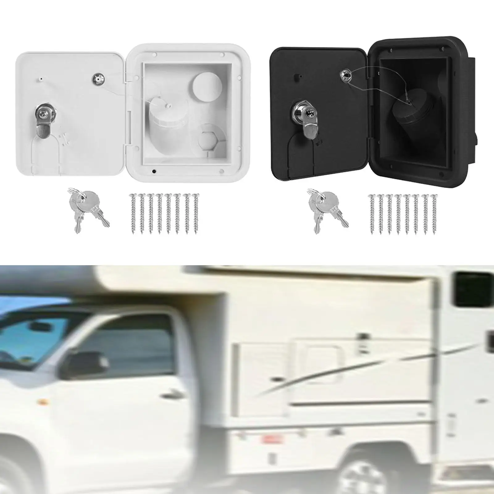 Water Locking Cap Motorhome Trailer RV Gravity Fresh Water Fill Hatch Inlet