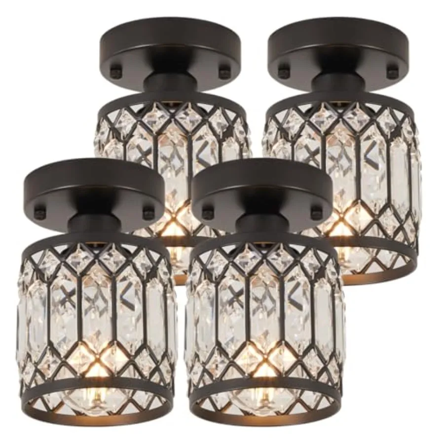 Crystal Black Ceiling Lights Modern Semi Flush Mount Ceiling Light Fixture, Farmhouse Rustic Chandelier for Entryway Porch Aisl
Crystal Black Ceiling Lights Modern Semi Flush Mount Ceiling Light Fixture, Farmhouse Rustic Chandelier for Entryway Porch Aisl