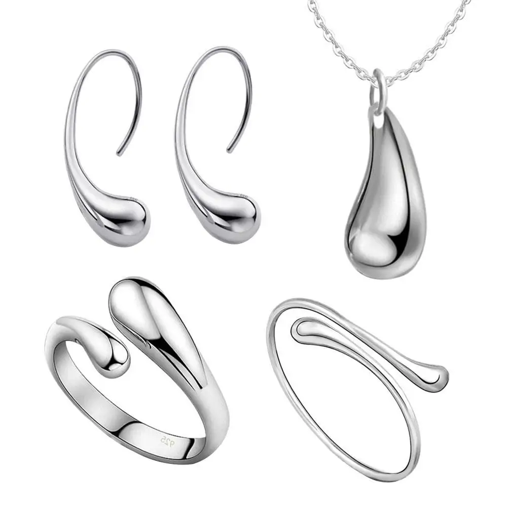 Water Drop Jewelry Set Necklace Earring Bracelet Ring Most Occasions Wedding Party Premium Alloy Plated Elegant
Water Drop Jewelry Set Necklace Earring Bracelet Ring Most Occasions Wedding Party Premium Alloy Plated Elegant