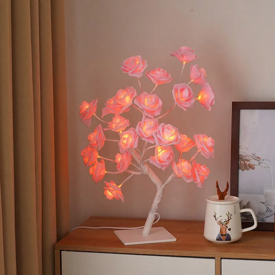 1 Rose Tree Light, 24 LED Rose Table Lamps For Girls, Women, Teens Home Decoration, Bedroom, Living Room Party, Wedding, Christmas, Valentine's Day Decoration
1 Rose Tree Light, 24 LED Rose Table Lamps For Girls, Women, Teens Home Decoration, Bedroom, Living Room Party, Wedding, Christmas, Valentine's Day Decoration