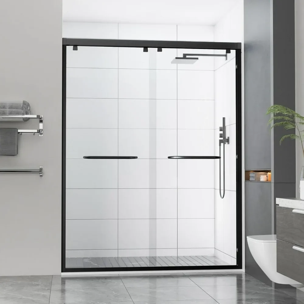 56-60" Wx76 H Semi Frameless Double Sliding Shower Door, Matte Easy Clean Coating Sliding Shower Door Suitable for bathrooms
56-60" Wx76 H Semi Frameless Double Sliding Shower Door, Matte Easy Clean Coating Sliding Shower Door Suitable for bathrooms