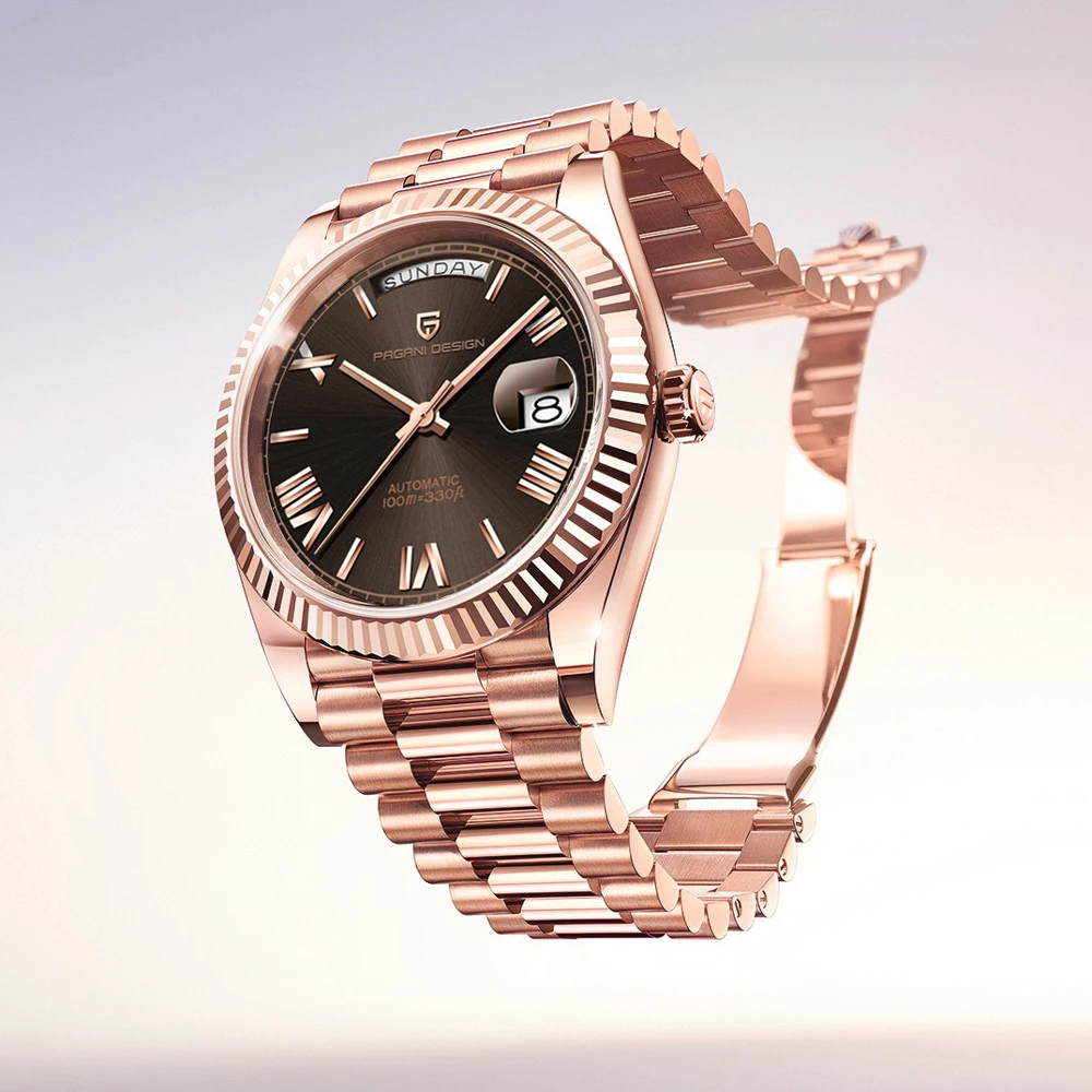 PAGANI DESIGN DD36 Rose Gold Mens Watches Mechanical Watches For Man Automatic Watch Fashion Waterproof AR Sapphire Mirror Clock
PAGANI DESIGN DD36 Rose Gold Mens Watches Mechanical Watches For Man Automatic Watch Fashion Waterproof AR Sapphire Mirror Clock