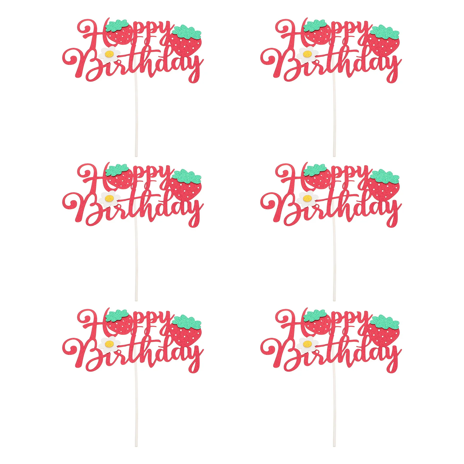 6Pcs Strawberry Cake Decorations Sparkly Cake Picks for Birthday Party Supplies First Birthday Cupcake Toppers Reusable
6Pcs Strawberry Cake Decorations Sparkly Cake Picks for Birthday Party Supplies First Birthday Cupcake Toppers Reusable
