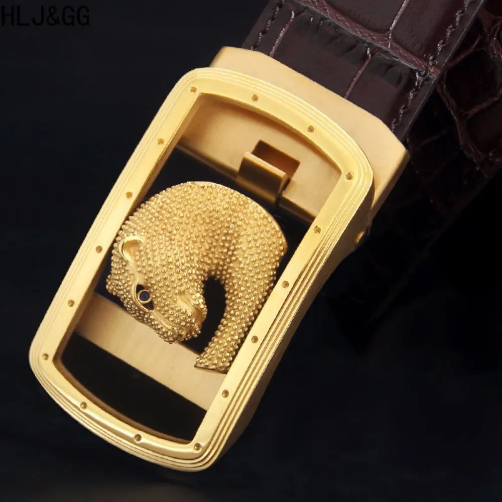 HLJ&GG Men's Fashion Leopard Head Automatic Metal Buckle Leather Belts High Quality Business Dress Clothing Waistband For Men
HLJ&GG Men's Fashion Leopard Head Automatic Metal Buckle Leather Belts High Quality Business Dress Clothing Waistband For Men