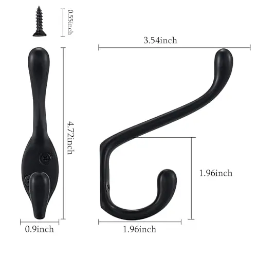 Matte Black Dual Heavy-Duty Wall Hooks 10-Pack – Robust Mounting For Coats, Towels, Hats And Bags, Sturdy Design With Enhanced
Matte Black Dual Heavy-Duty Wall Hooks 10-Pack – Robust Mounting For Coats, Towels, Hats And Bags, Sturdy Design With Enhanced