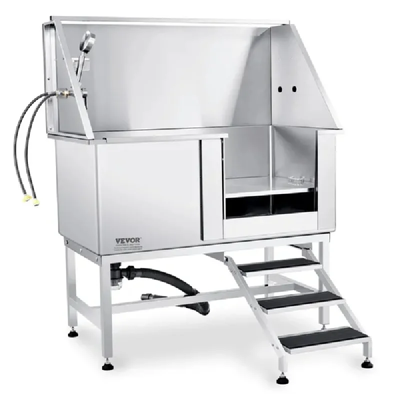VEVOR 50" Pet Dog Bathing Station w/Stairs, Professional Stainless Steel Dog Grooming Tub w/ Soap Box, Faucet,Rich Accessory, Do
VEVOR 50" Pet Dog Bathing Station w/Stairs, Professional Stainless Steel Dog Grooming Tub w/ Soap Box, Faucet,Rich Accessory, Do