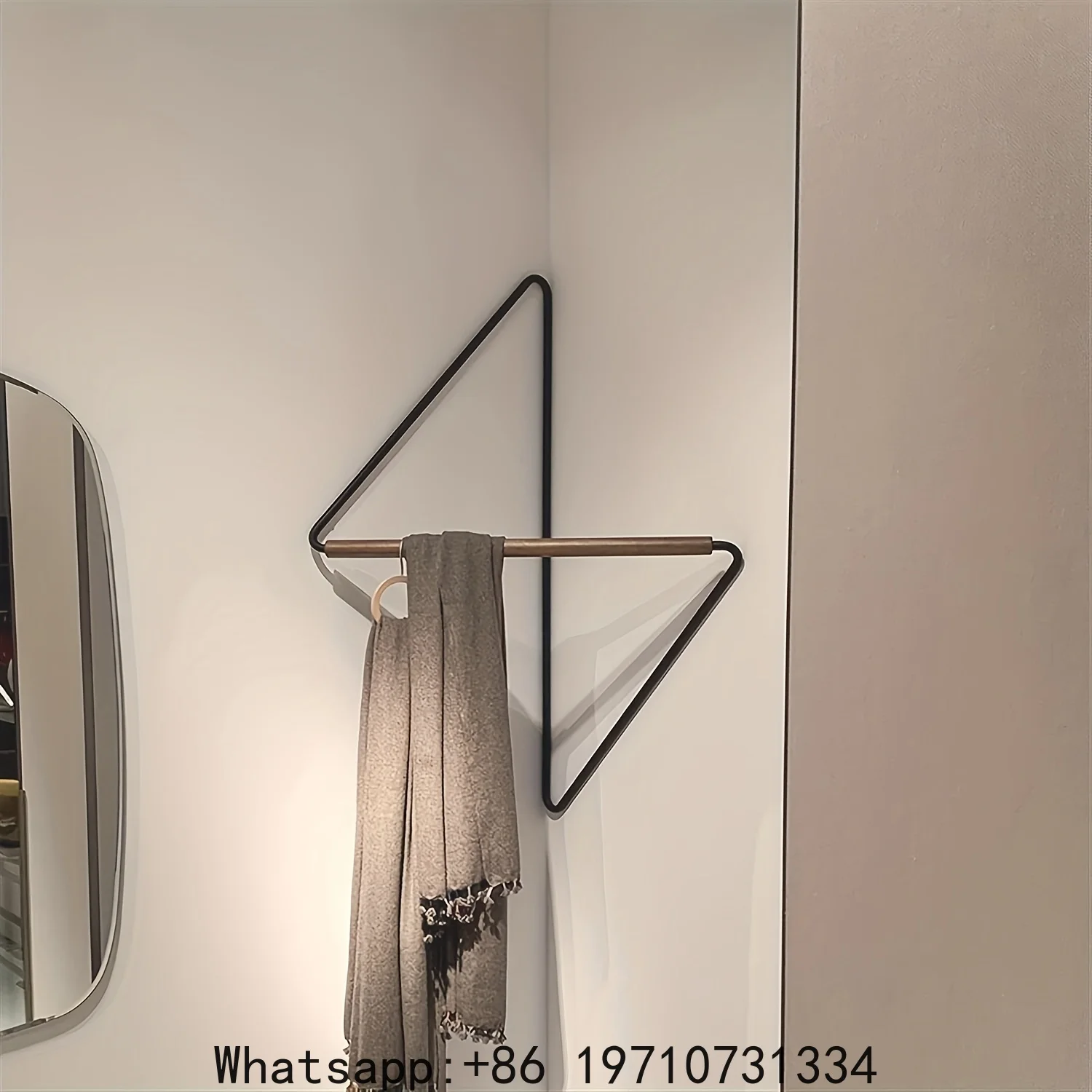 Nordic Style Wall-Mounted Corner Coat Rack - Space Saving Iron Art Storage Shelf with Scarf Hanger, Modern Home Entryway
Nordic Style Wall-Mounted Corner Coat Rack - Space Saving Iron Art Storage Shelf with Scarf Hanger, Modern Home Entryway