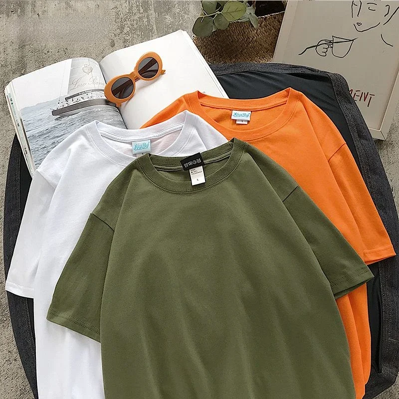 Solid Colour Basic Heavyweight Short-sleeved Cotton Round Neck T-shirt Spring Summer New Collection Loose Temperament Tee
Solid Colour Basic Heavyweight Short-sleeved Cotton Round Neck T-shirt Spring Summer New Collection Loose Temperament Tee