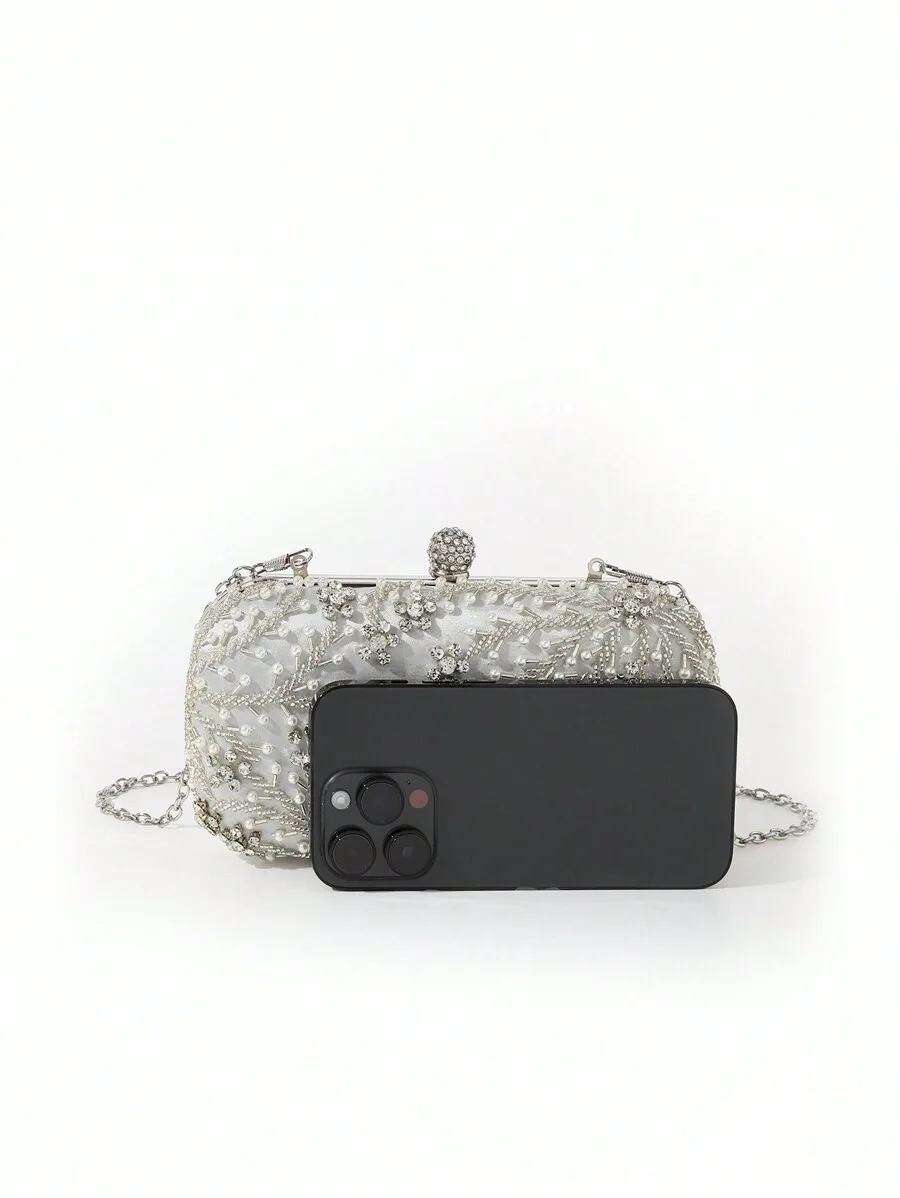 Elegant Faux Pearl Beaded Rhinestone Clutch Evening Bag For Wedding Party Prom
Elegant Faux Pearl Beaded Rhinestone Clutch Evening Bag For Wedding Party Prom