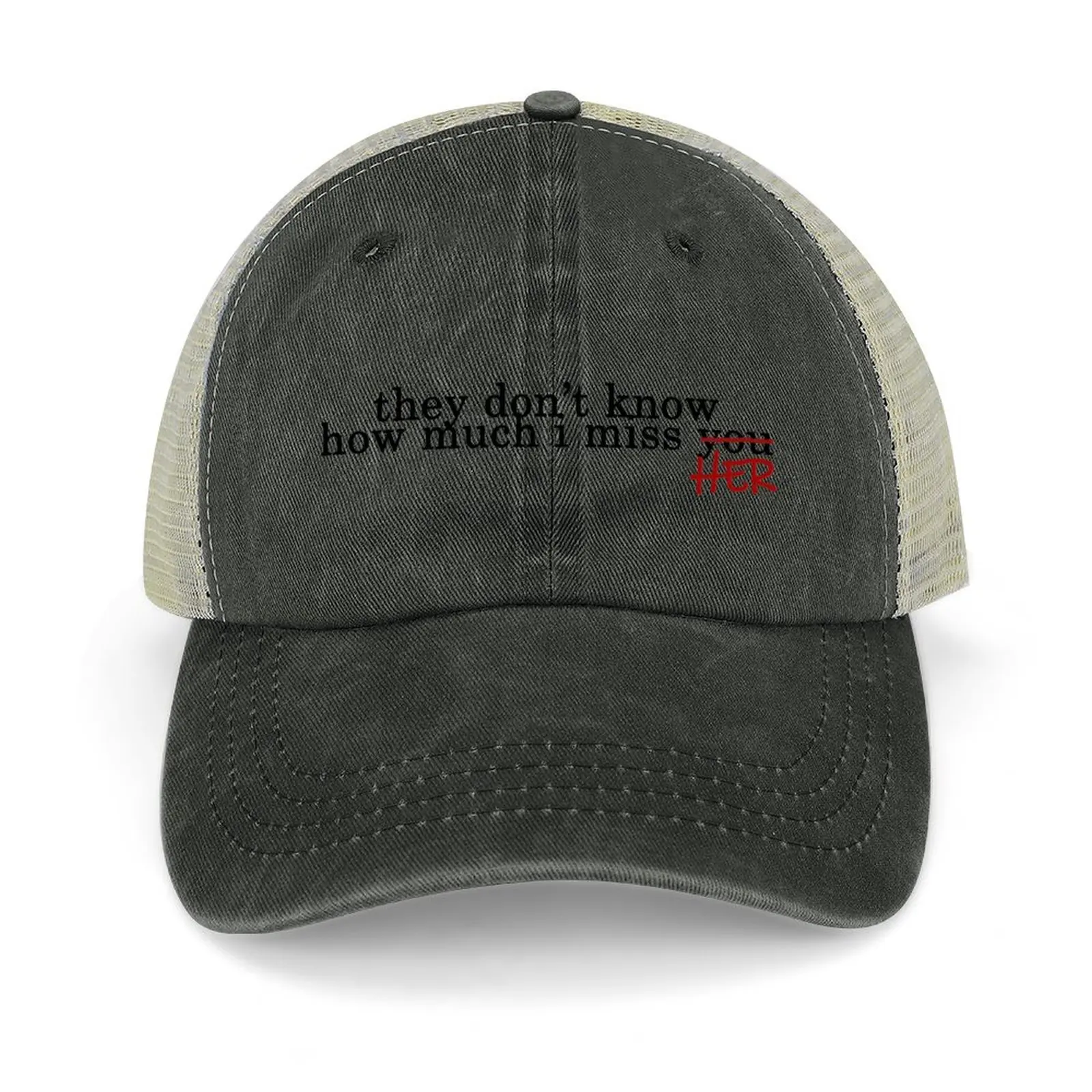 they don't know how much i miss (you) HER Baseball Cap fun hats derby hat Trucker Hat For Women Men's
they don't know how much i miss (you) HER Baseball Cap fun hats derby hat Trucker Hat For Women Men's