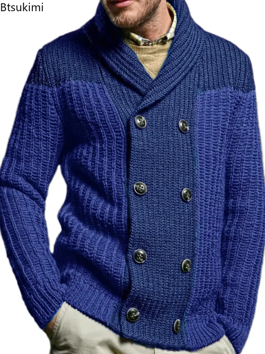 2025 Autumn Winter Men's Fashion Patchwork Knit Sweaters Double Breasted Design Colorblock Cardigan Jacket Men Warm Sweater Coat
2025 Autumn Winter Men's Fashion Patchwork Knit Sweaters Double Breasted Design Colorblock Cardigan Jacket Men Warm Sweater Coat
