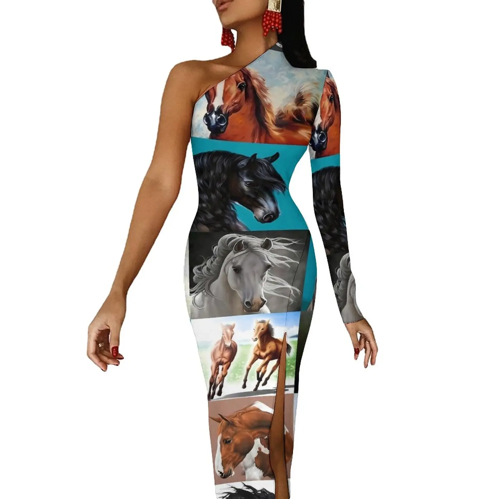 Horse Blanket Bodycon Dress Spring Animal Print Sexy High Slit Long Dresses Long Sleeve Printed Street Style Dress
Horse Blanket Bodycon Dress Spring Animal Print Sexy High Slit Long Dresses Long Sleeve Printed Street Style Dress
