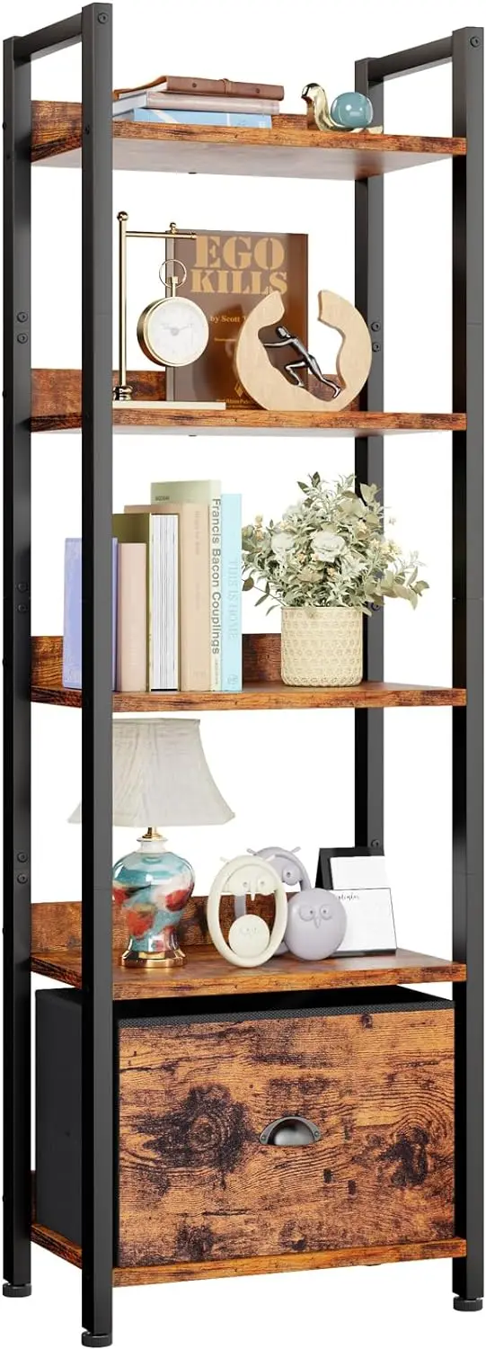 Drawer bookshelf, high and narrow bookshelf, wooden and metal, suitable for bedrooms and living rooms
Drawer bookshelf, high and narrow bookshelf, wooden and metal, suitable for bedrooms and living rooms