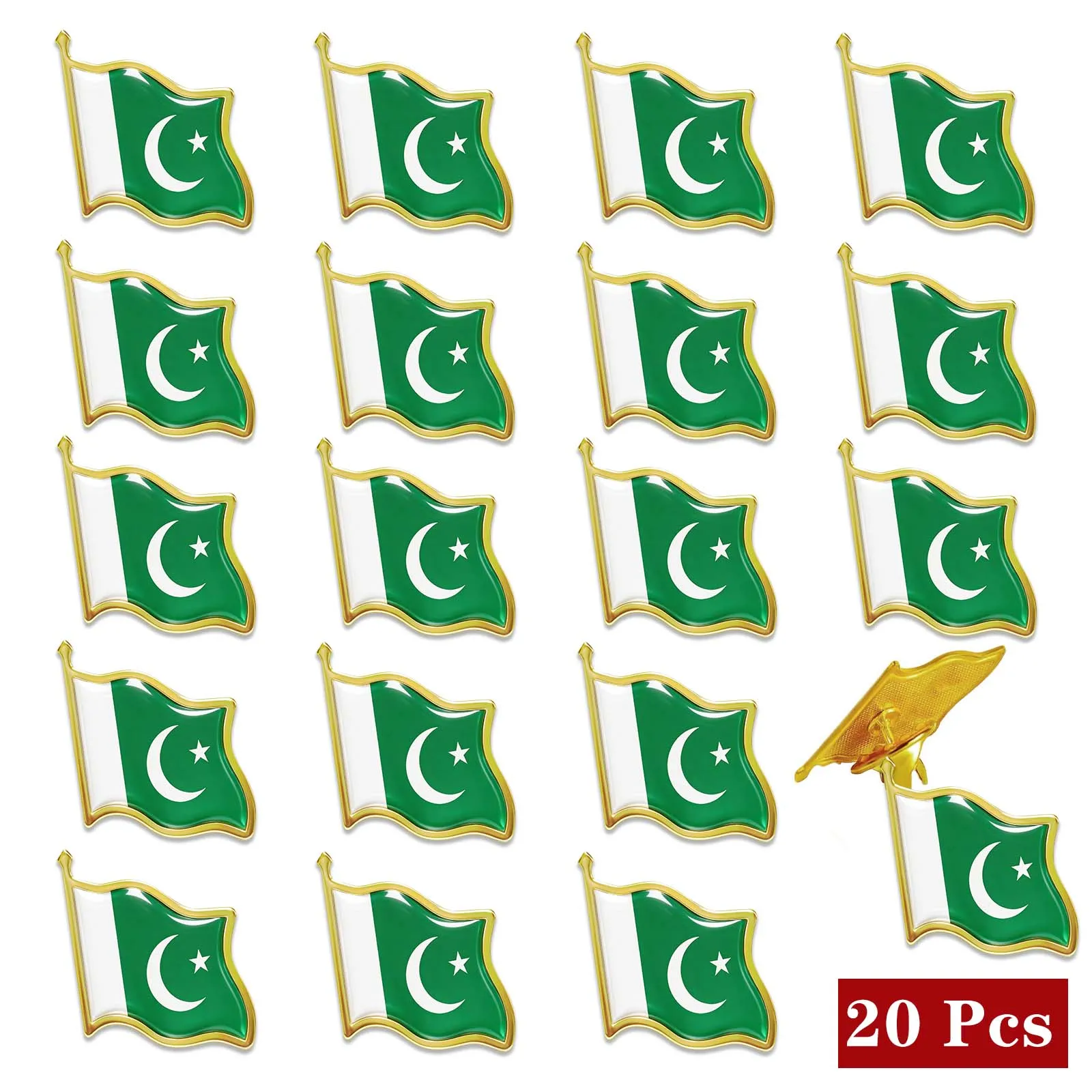 20pcs Pakistan Flag Pins Metal Enamel Pakistan Lapel Pins Souvenir Badges Brooch National Country Pin for Clothes Hat Suit Bag
20pcs Pakistan Flag Pins Metal Enamel Pakistan Lapel Pins Souvenir Badges Brooch National Country Pin for Clothes Hat Suit Bag