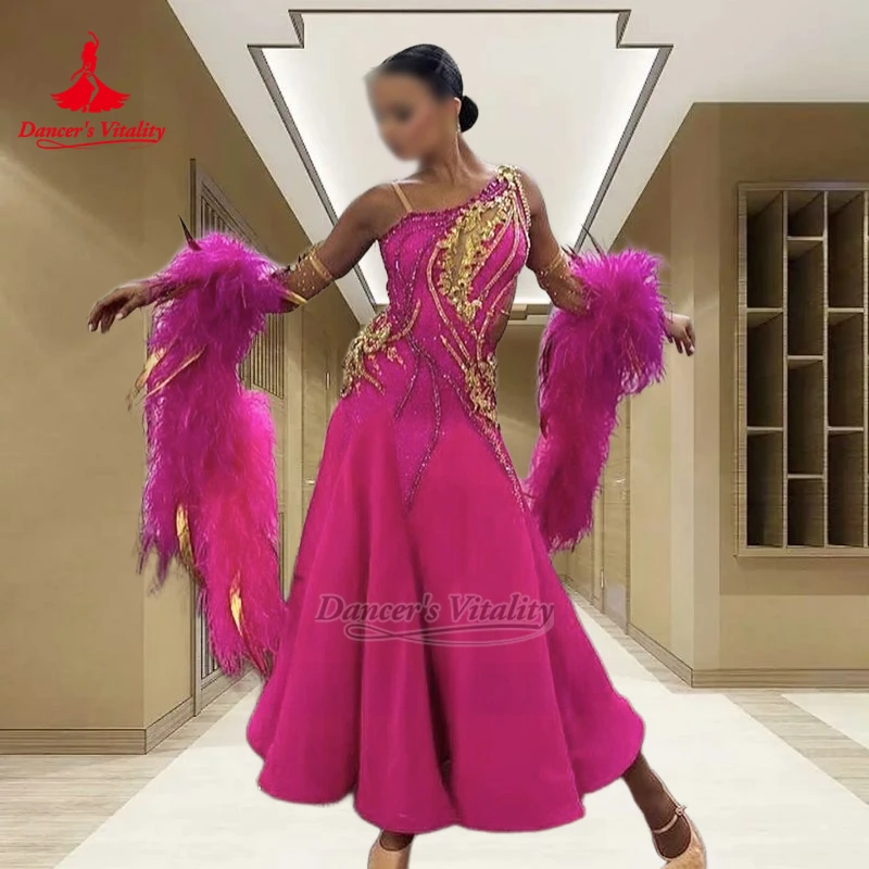 Adult Waltz Foxtrot Ostrich Feather Style Dresses Luxury Customize Dancer's Vitality Social Dance Performance&Competition Attire
Adult Waltz Foxtrot Ostrich Feather Style Dresses Luxury Customize Dancer's Vitality Social Dance Performance&Competition Attire