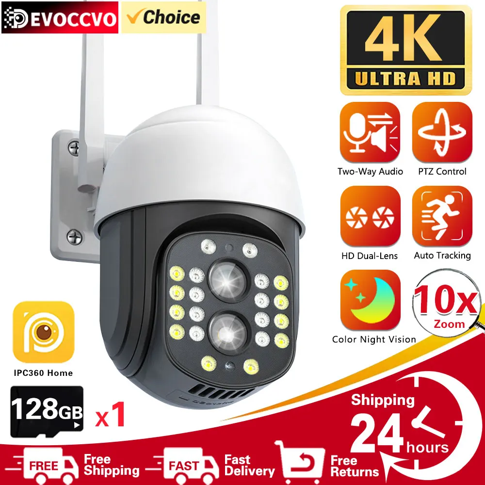 4K 8MP PTZ WIFI Camera Dual Lens 10X Zoom IP Camera Outdoor Auto Tracking Security Protection CCTV Surveillance Camera IPC360
4K 8MP PTZ WIFI Camera Dual Lens 10X Zoom IP Camera Outdoor Auto Tracking Security Protection CCTV Surveillance Camera IPC360