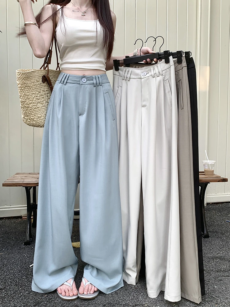 High Waist Slimming Color Suit Pants Casual Loose Floor-Length Women's Versatile Wide Leg Pants Summer Casual Trousers
High Waist Slimming Color Suit Pants Casual Loose Floor-Length Women's Versatile Wide Leg Pants Summer Casual Trousers
