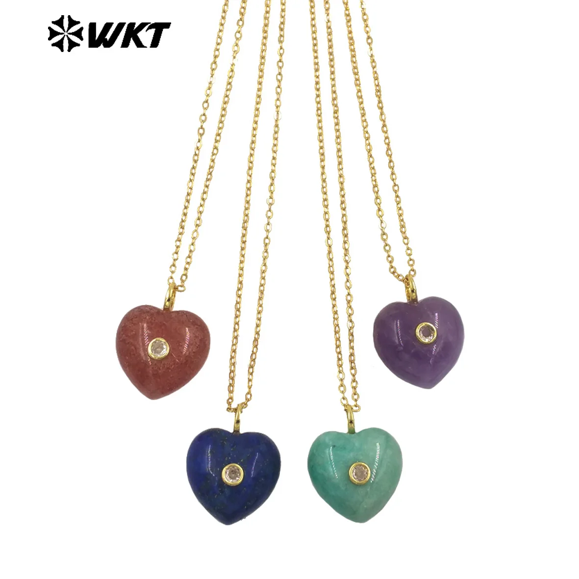 WT-N1531 Romantic Style Chain Round Plump Heartshape Zircon Paved Turquoise Lapics Gemstone Pendants Fine Necklace
WT-N1531 Romantic Style Chain Round Plump Heartshape Zircon Paved Turquoise Lapics Gemstone Pendants Fine Necklace