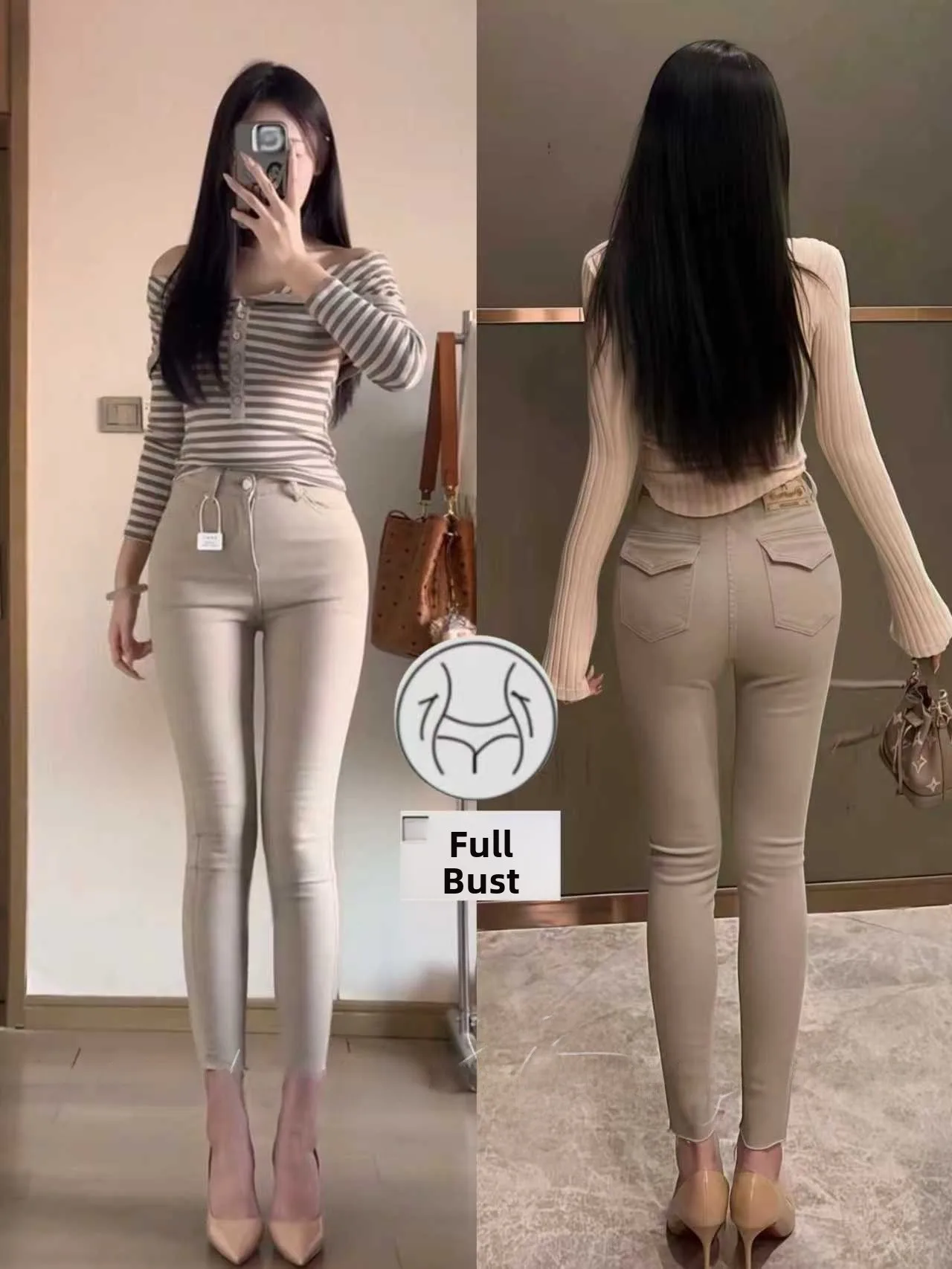 Slim Fit High Waist Cotton Stretch Denim Pants Women's Butt Lifting Tight Jeans Korean Sle Hot Girl Milk Tea Color Nine Points
Slim Fit High Waist Cotton Stretch Denim Pants Women's Butt Lifting Tight Jeans Korean Sle Hot Girl Milk Tea Color Nine Points