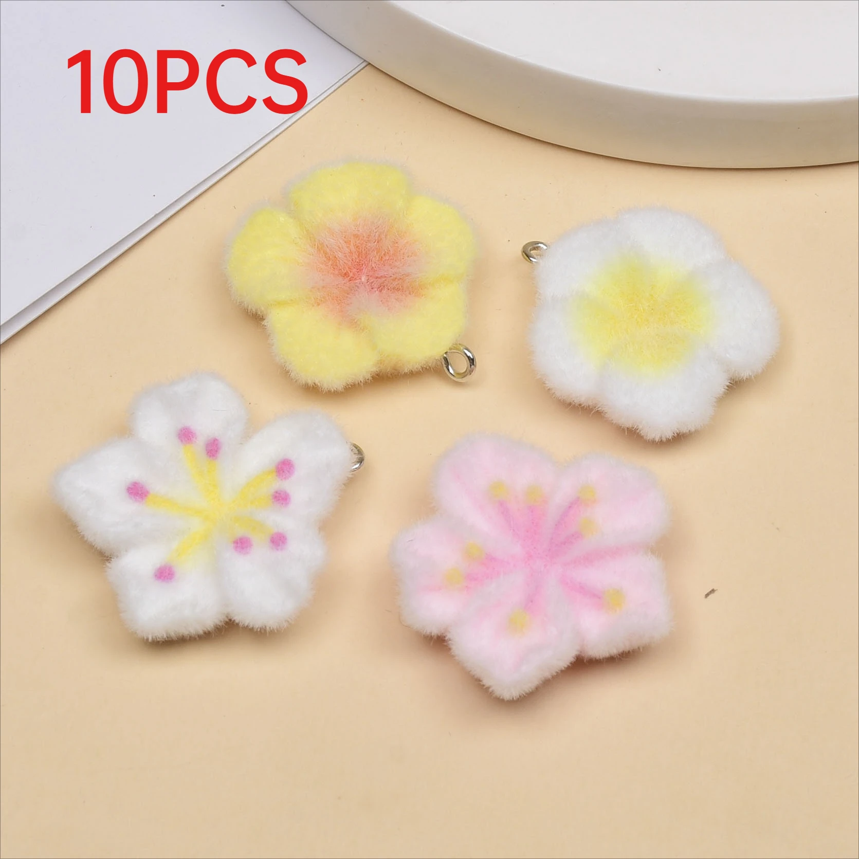 10Pcs Flocked Flower Charms Cute Resin Pendants DIY Accessories For Keychain Phone Chain
10Pcs Flocked Flower Charms Cute Resin Pendants DIY Accessories For Keychain Phone Chain