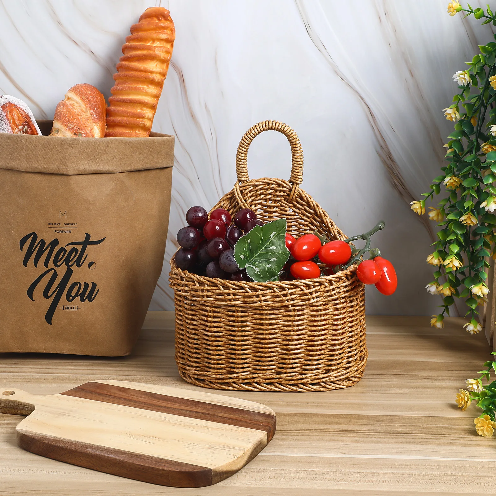 Large Capacity Woven Storage Basket Kitchen Hanging Organizer for Garlic Ginger 
Large Capacity Woven Storage Basket Kitchen Hanging Organizer for Garlic Ginger